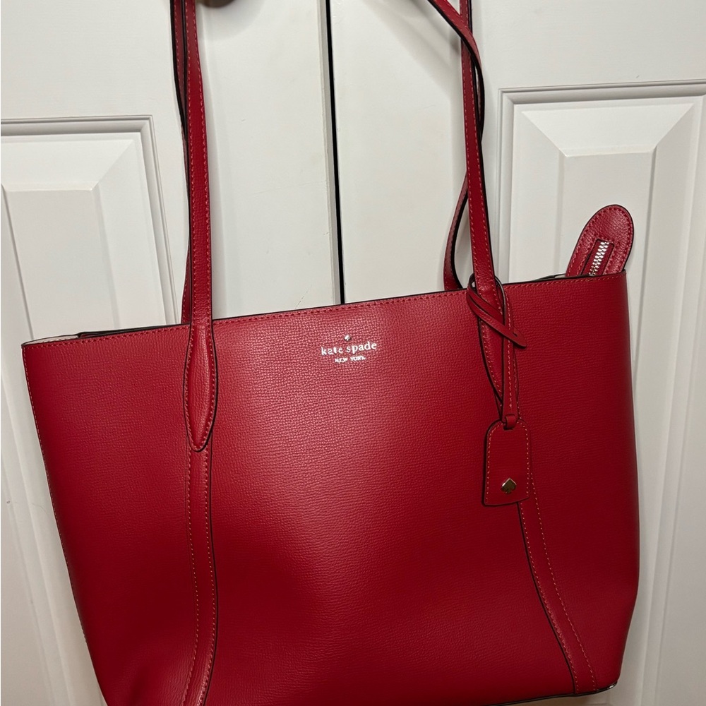 Kate Spade Red Structured Tote Bag